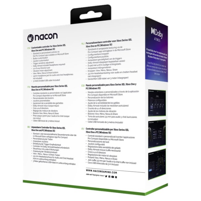 xbox serie x nacon pro compact controller lic ufficiale xbox nero