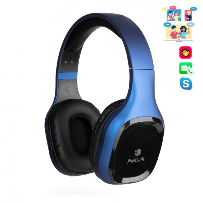 cuffie bluetooth ngs  mic artica sloth blue