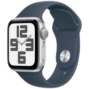 smartwatch apple watch se 2023 40mm aluminium silver sport band storm blue sm mre13qca