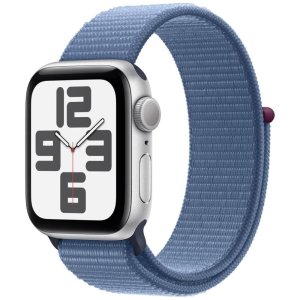 smartwatch apple watch se 2023 40mm aluminium silver sport loop winter blue mre33qla