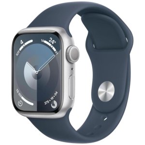 smartwatch apple watch serie 9 41mm aluminium silver sport band storm blue sm mr903qla