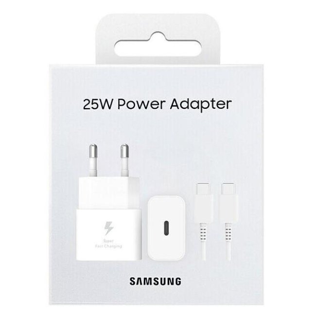 caricatore samsung 25w ep-t2510xwe fc usb-c  cavo1m white