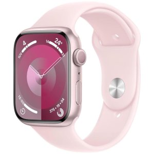 smartwatch apple watch serie 9 45mm aluminium pink sport band light pink ml mr9h3qla