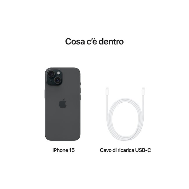 apple iphone 15 128gb nero black mtp03qla