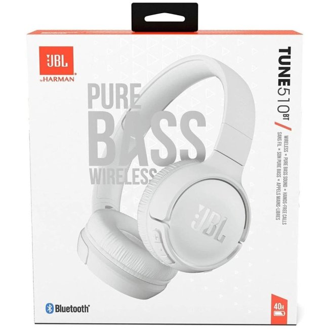 cuffie bluetooth jbl tune 510bt t510bt  mic white