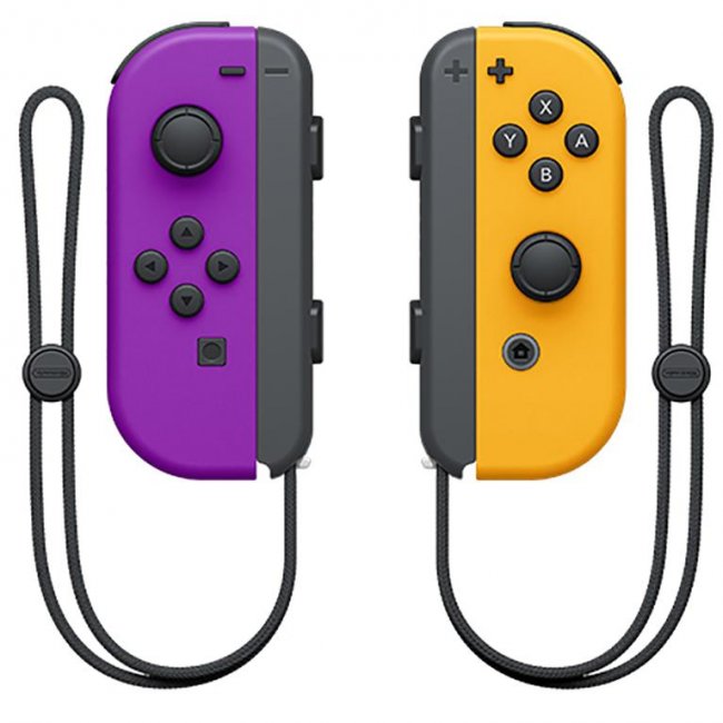 coppia controller switch joy-con viola neon  arancione neon