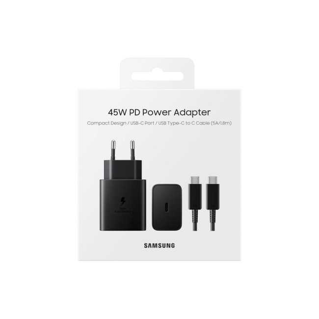 caricatore samsung 45w ep-t4511 fc2 usb-c  cavo1m usb-c black