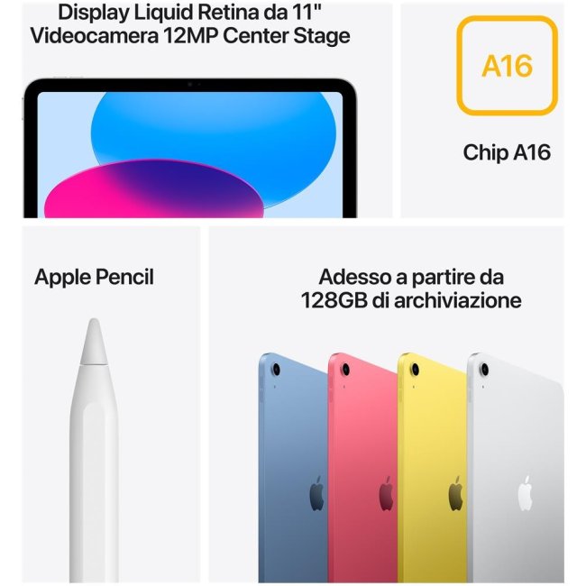 apple ipad 2025 11gen 11 128gb yellow ita md4d4tya
