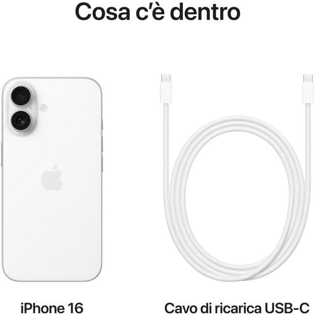 apple iphone 16 128gb 61 white mye93hna