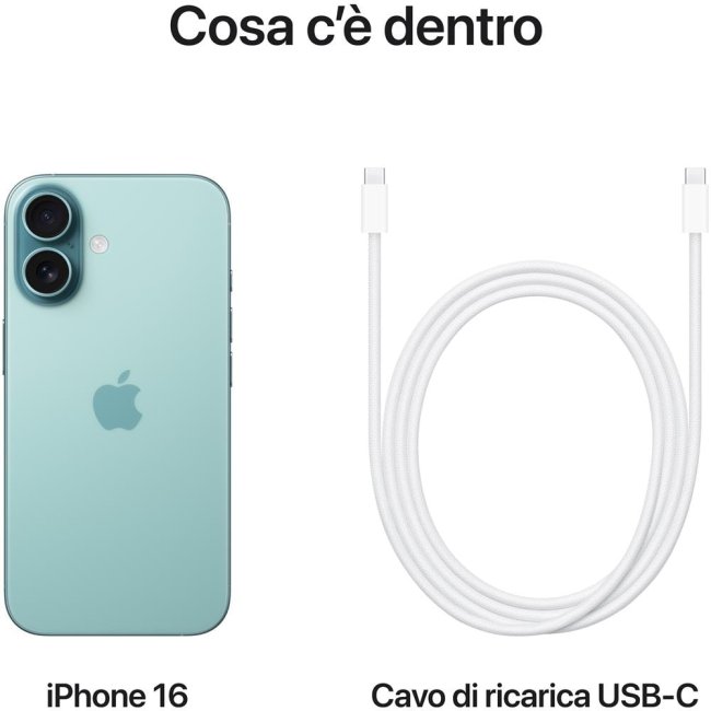 apple iphone 16 128gb 61 teal myed3hna