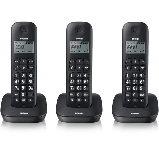 telefono cordless brondi gala trio nero