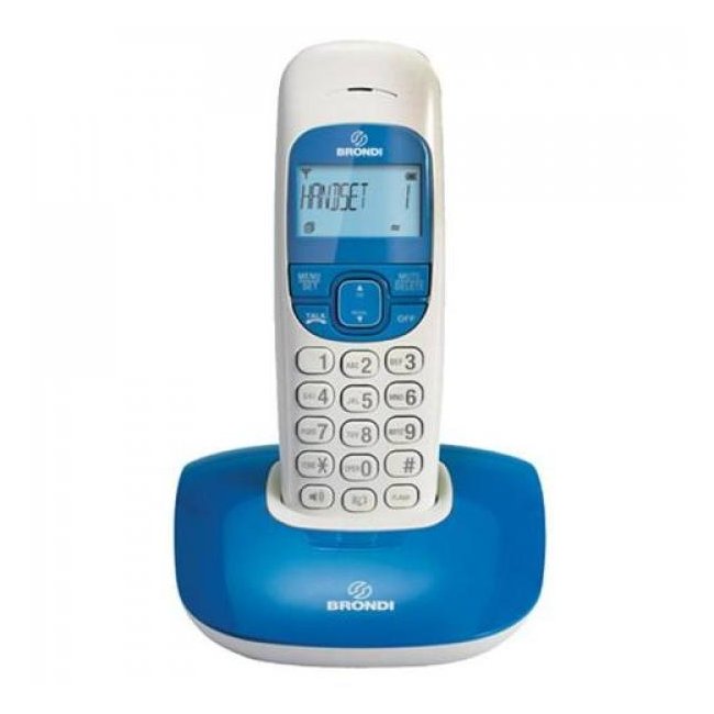 telefono cordless brondi nice biancoblu