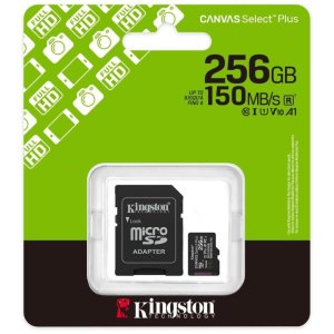 memory card kingston micro sd 256gb cl10 canvas splus sdcs3256gb  adsd