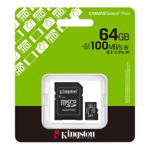 memory card kingston micro sd 64gb cl10canvas splus sdcs364gb  adsd