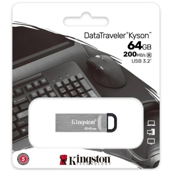 pendrive kingston usb-a 3264gb dtkn64gb kyson argento