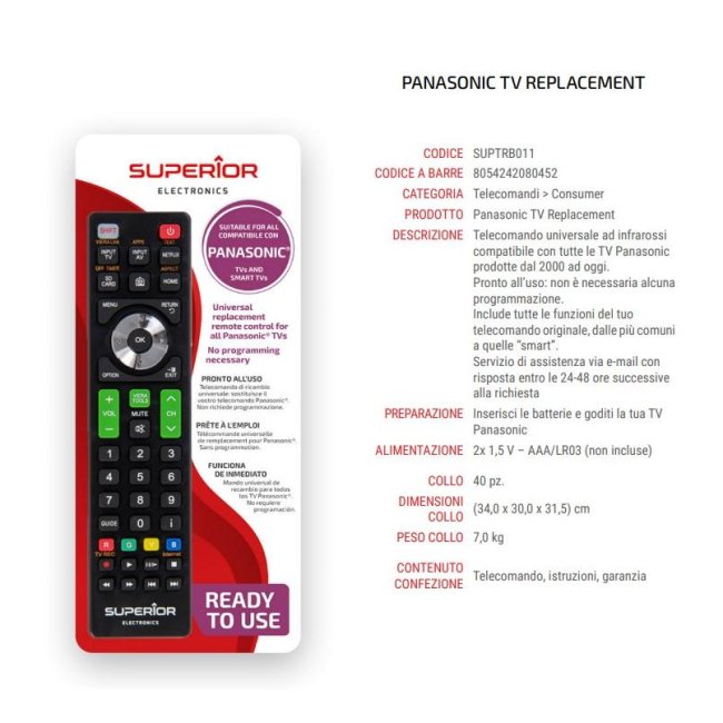 telecomando universale superior panasonic funzioni smart tv sh