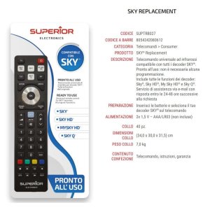 telecomando universale superior sky  sky hd  mysky hd  sky q sh