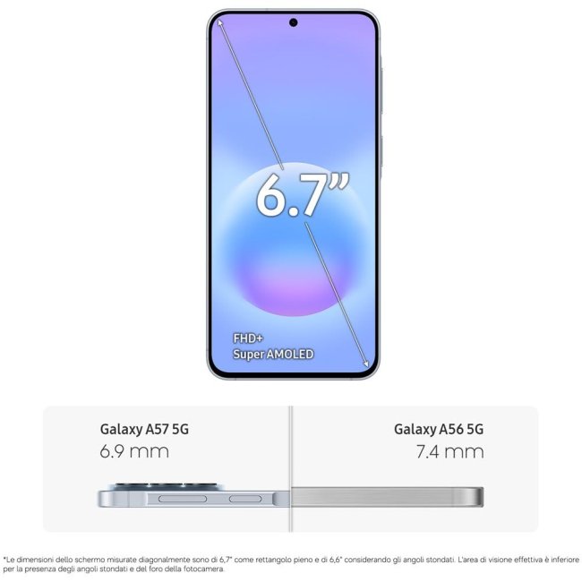 samsung sm-a576b a57 256gb 8gb ram 67 5g awesome icyblue ita