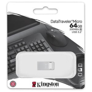 pendrive kingston micro usb-a 32 64gb dtmc3g264gb silver metal