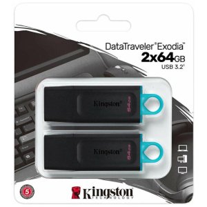 pendrive kingston usb-a 3264gb dtx64gb-2p neroceleste 2 pz