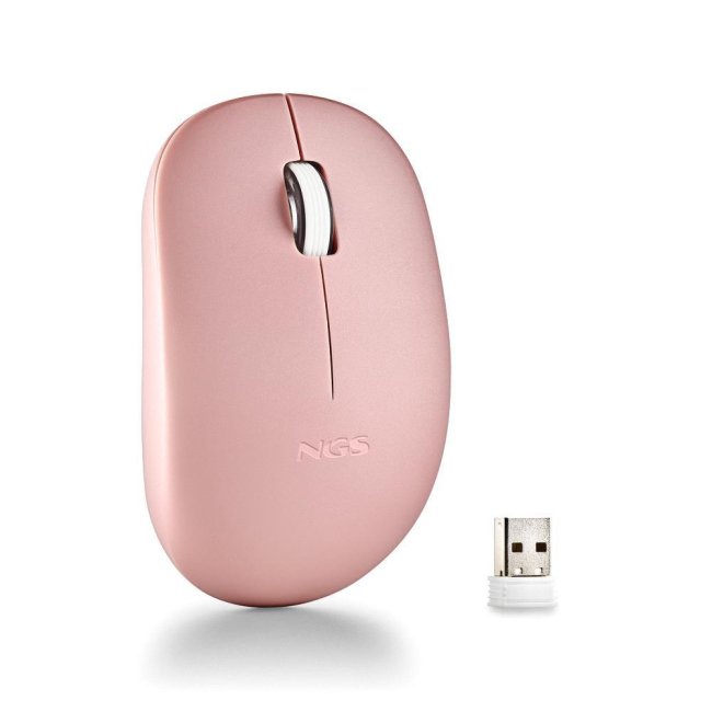 mouse wireless ngs fog pro 1000dpi 2tasti pink