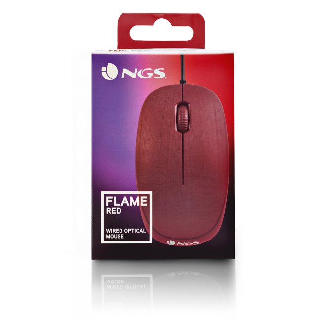 ngs mouse wired flame 1000dpi 3 tasti red