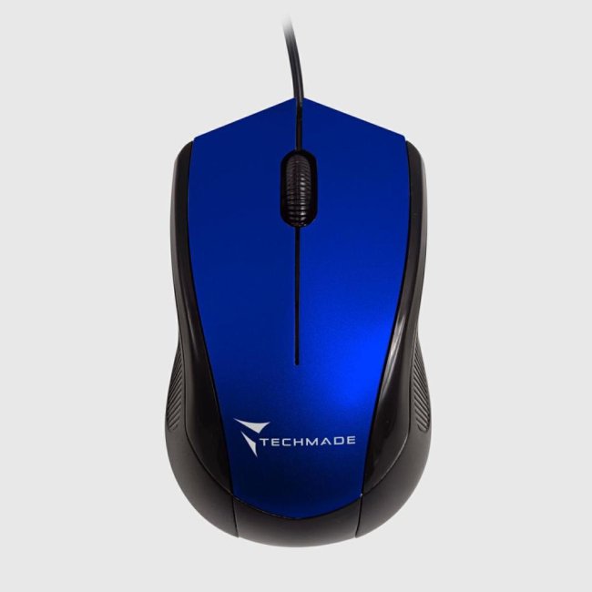 mouse ottico techmade usb con filo tm-xj15 blue