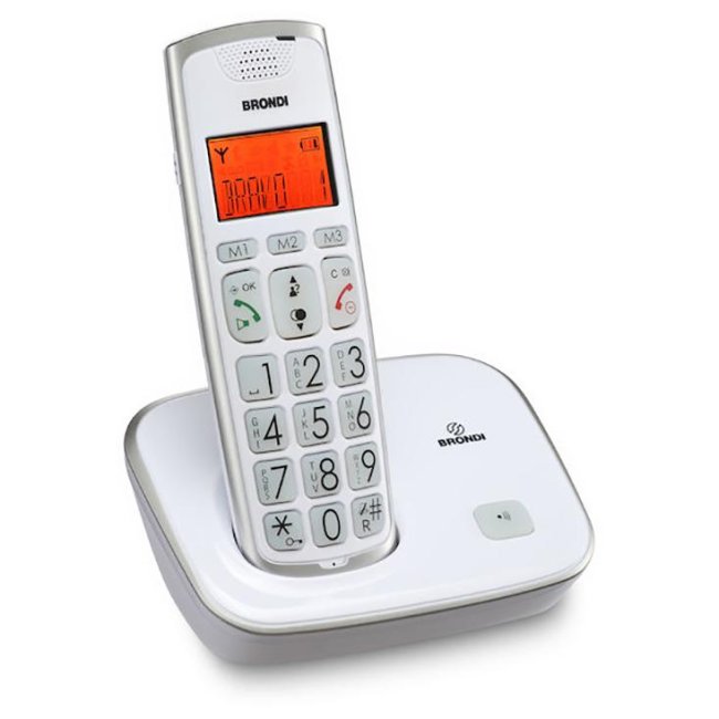 telefono cordless brondi bravo gold 2 bianco