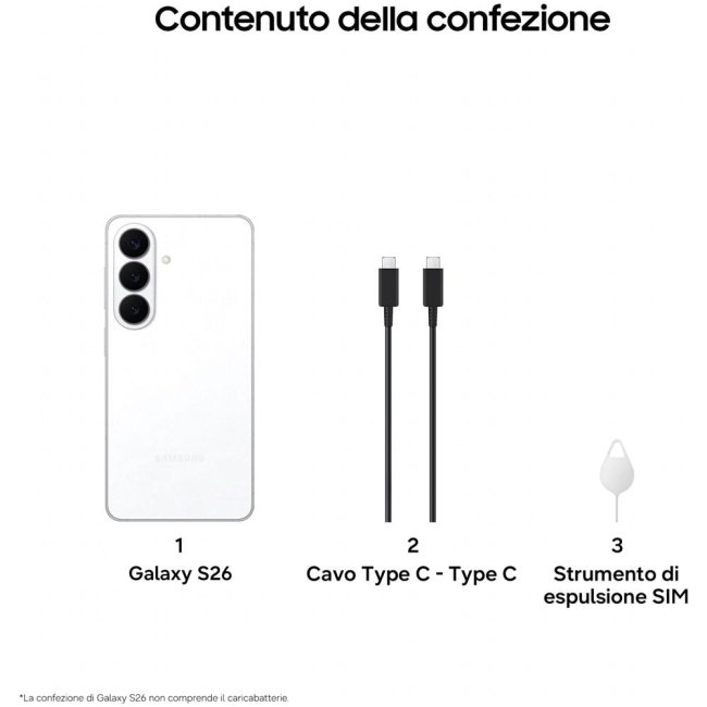 samsung galaxy s26 12 256gb 63 5g white ita