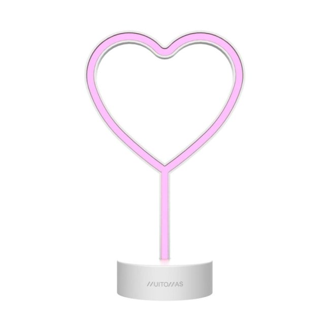 lampada muitomas led neon cuore type-c rosa