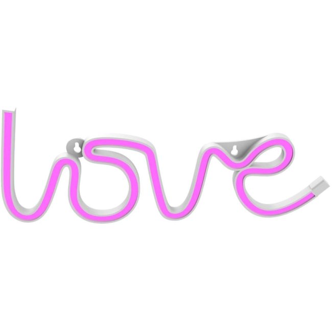 lampada muitomas led neon love usb-a rosa