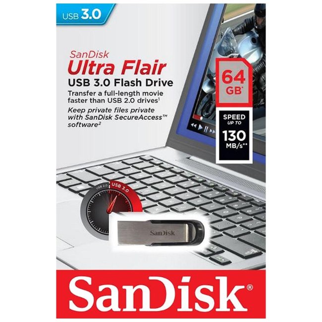 pendrive sandisk usb 30 ultra flair 64gb