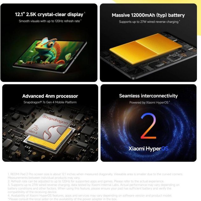 xiaomi redmi pad 2 pro 121 256gb 8gb ram wifi lavender ita