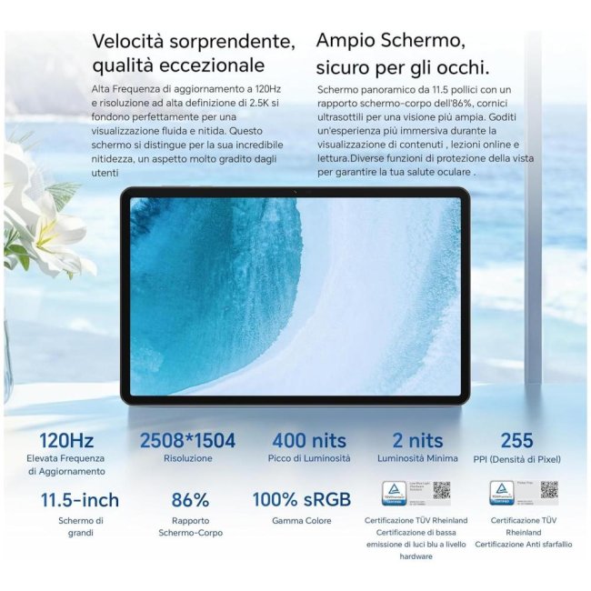 honor pad x9a 128gb 6gb ram 115 wifi grey eu