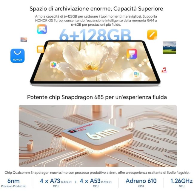 honor pad x9a 128gb 6gb ram 115 wifi grey eu