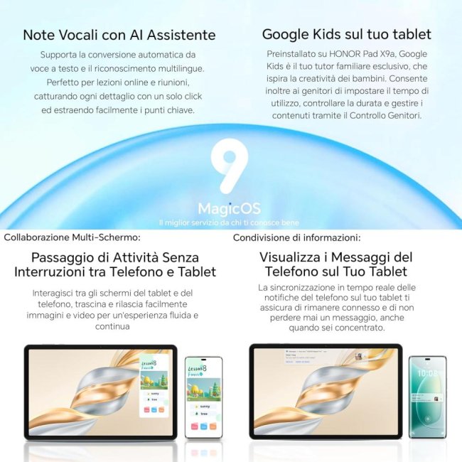 honor pad x9a 128gb 6gb ram 115 wifi grey eu