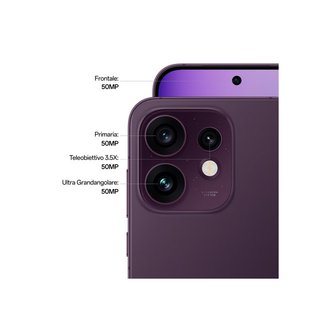 oppo reno 16 8 512gb 632 5g purple black ita