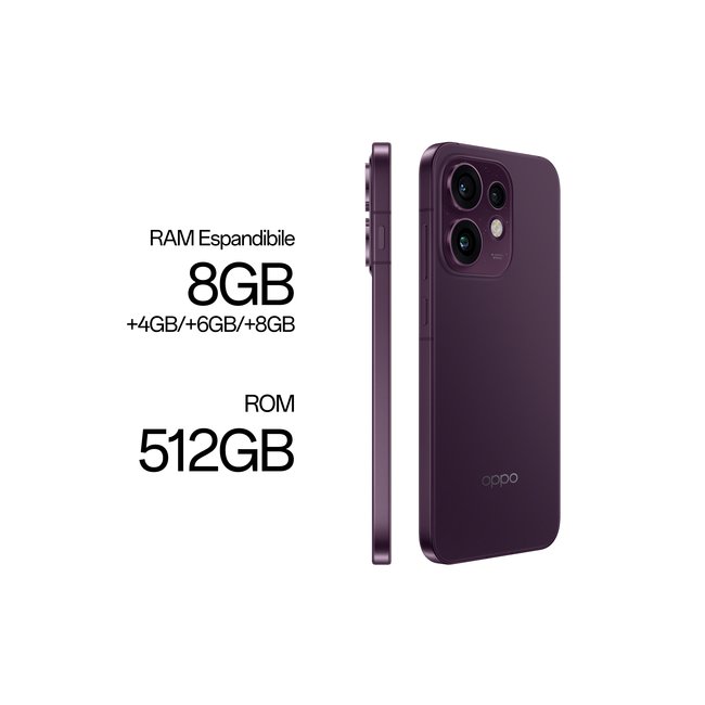 oppo reno 16 8 512gb 632 5g purple black ita