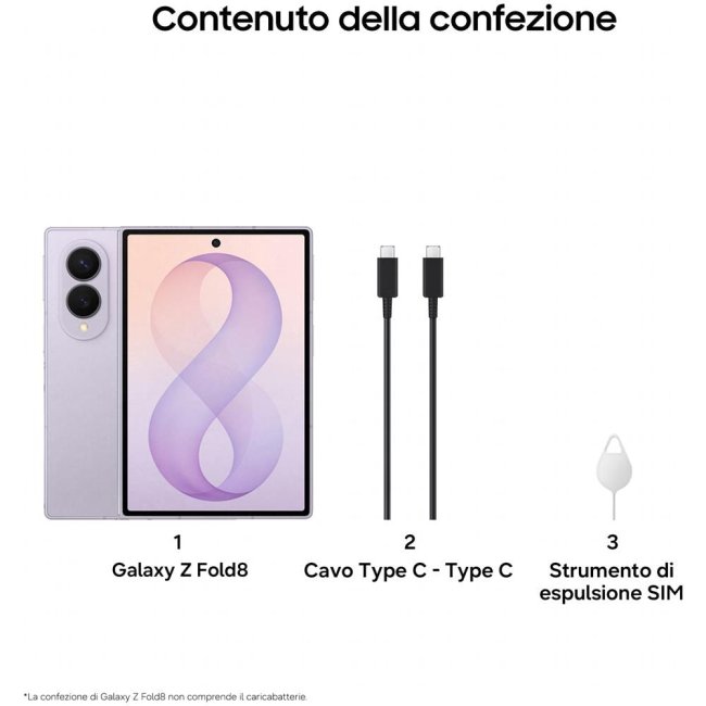 samsung galaxy z fold 8 sm-f971b 76 12 256gb lavender ita