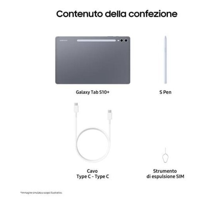 samsung galaxy tab s10  sm-x826 12 256gb 124 moonstone grey 5g eu