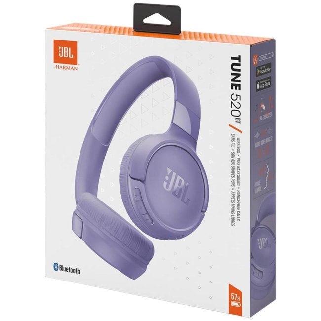 cuffie bluetooth jbl tune 520bt t520bt  mic purple