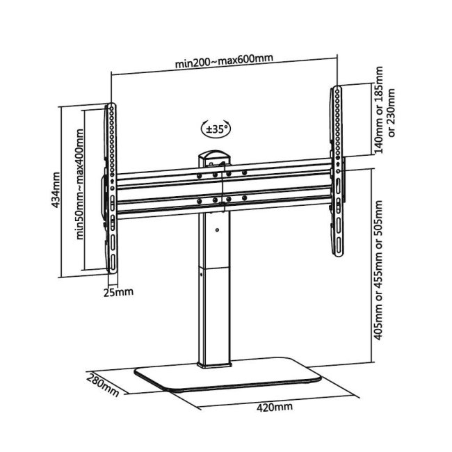 staffa tv superior 37-70 table top 40kg supstv020