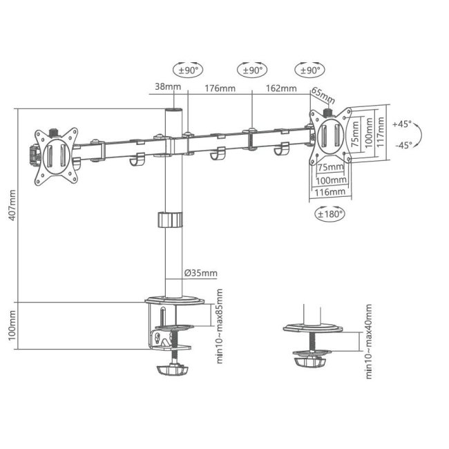 superior staffa monitor doppio 17-32 motion supspc002