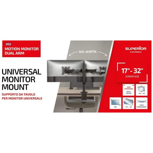 superior staffa monitor doppio 17-32 motion supspc002