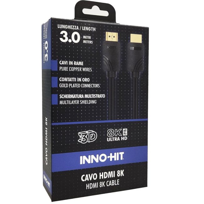 inno-hit cavo hdmi contattioro 8k 60hz 3m nero