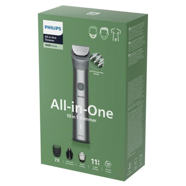 philips rasoio elettrico all-in-one trimmer 5000 mg592115 gray