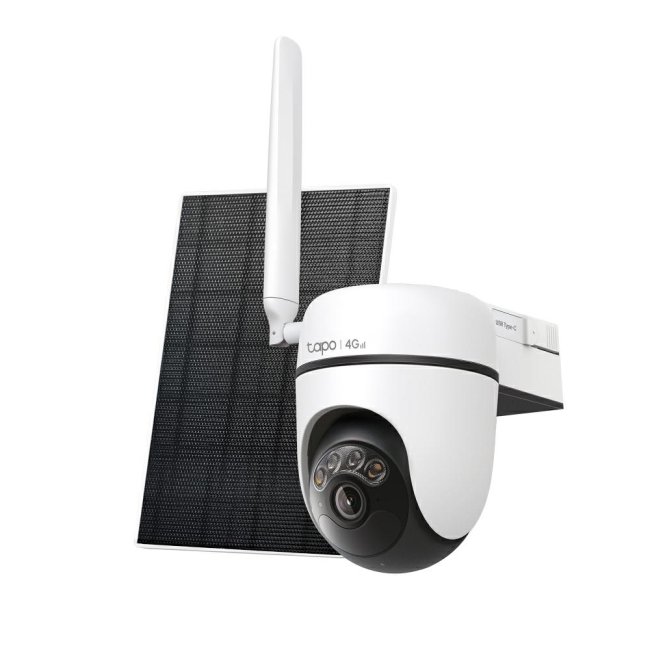 tp link smart camera outdoor   p solare tc90g-kit 2k 4g 360 white